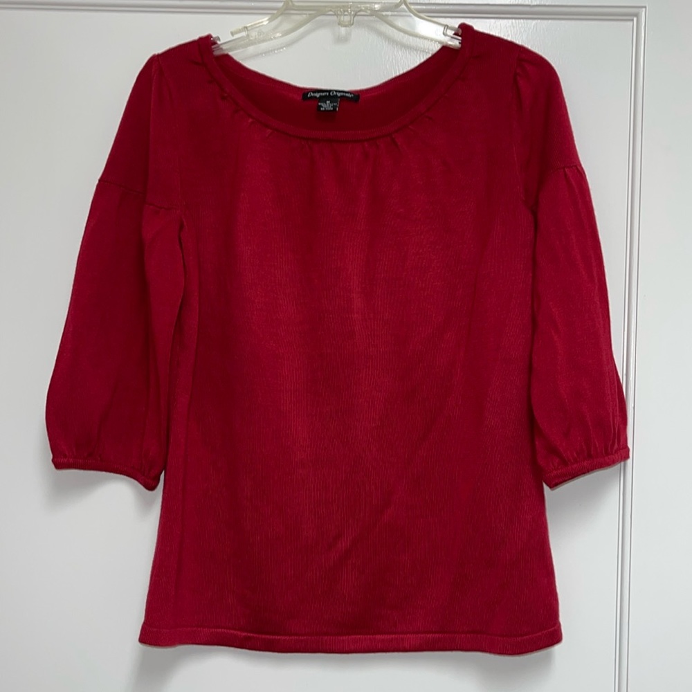 Designers Originals Red, cap sleeves, dressy sweater